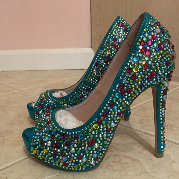 Lauren Lorraine Jeweled High Heels - Picture 4 of 11